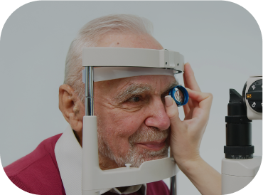 Mature Male Patient Receiving Eye Exam
